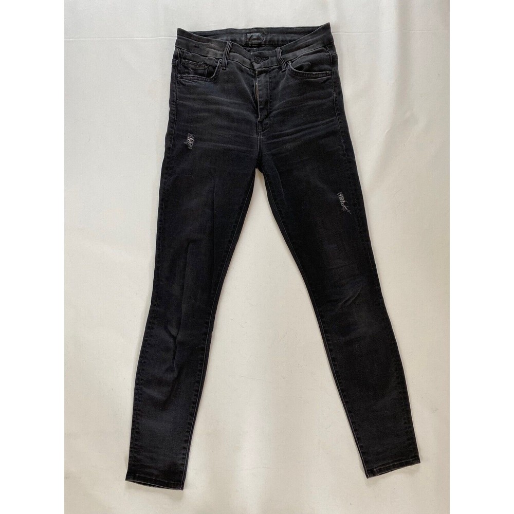MOTHER Denim Looker High Waisted Wait Until Dark Black Skinny Jeans 27
